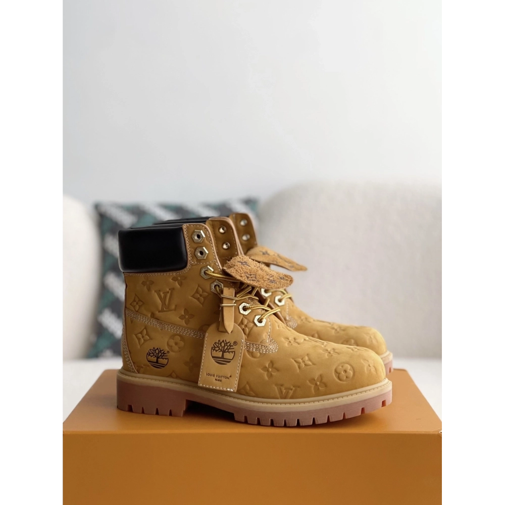 Louis Vuitton X Timberland Yellow Boots/martin Boots/boots,LOUIS VUITTON