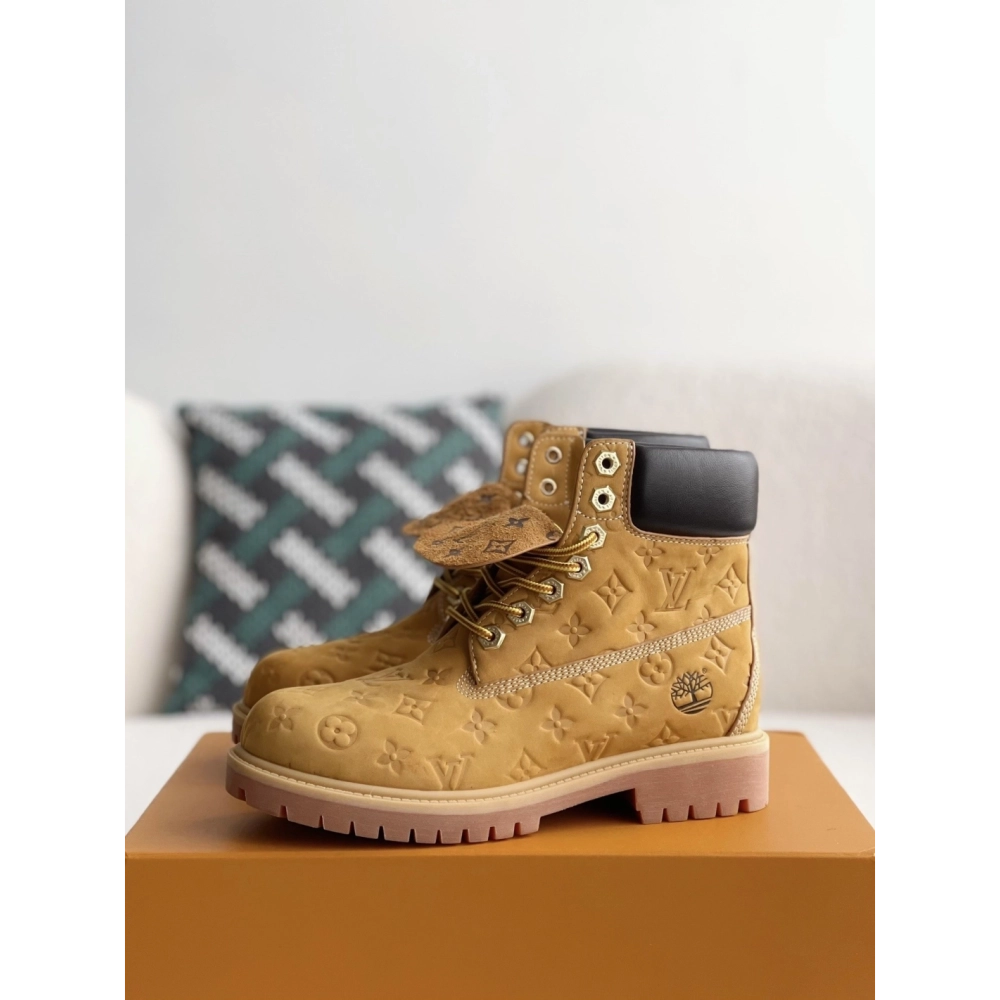 Louis Vuitton X Timberland Yellow Boots/martin Boots/boots,LOUIS VUITTON