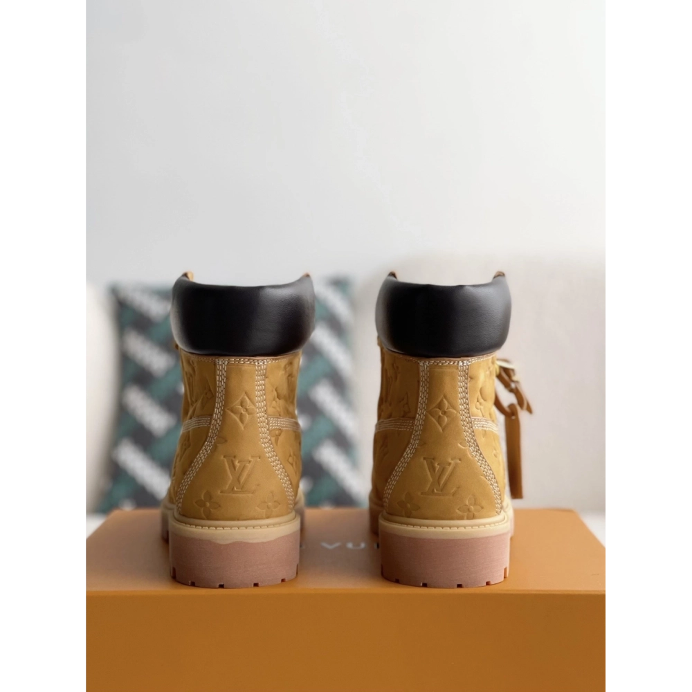 Louis Vuitton X Timberland Yellow Boots/martin Boots/boots,LOUIS VUITTON