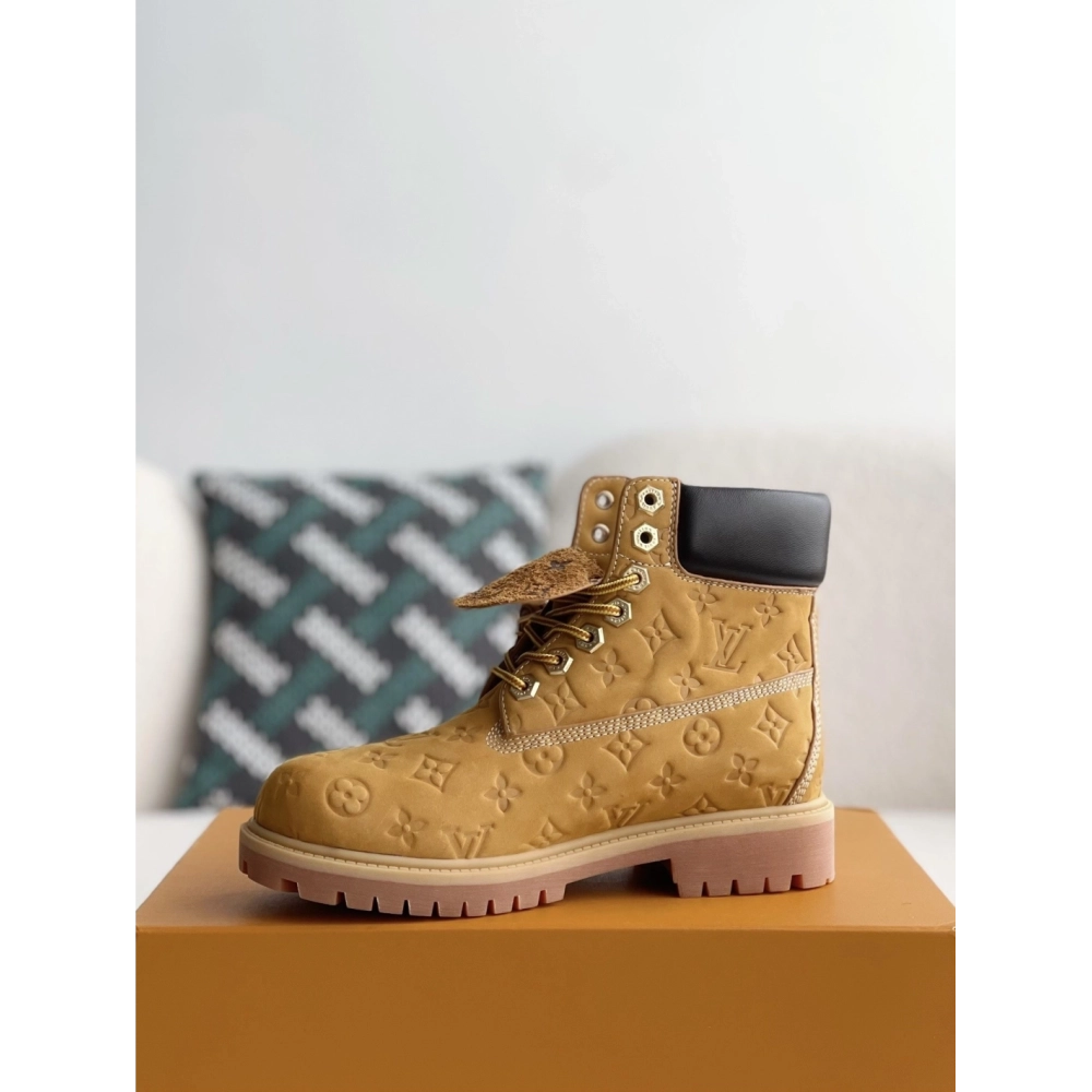 Louis Vuitton X Timberland Yellow Boots/martin Boots/boots,LOUIS VUITTON
