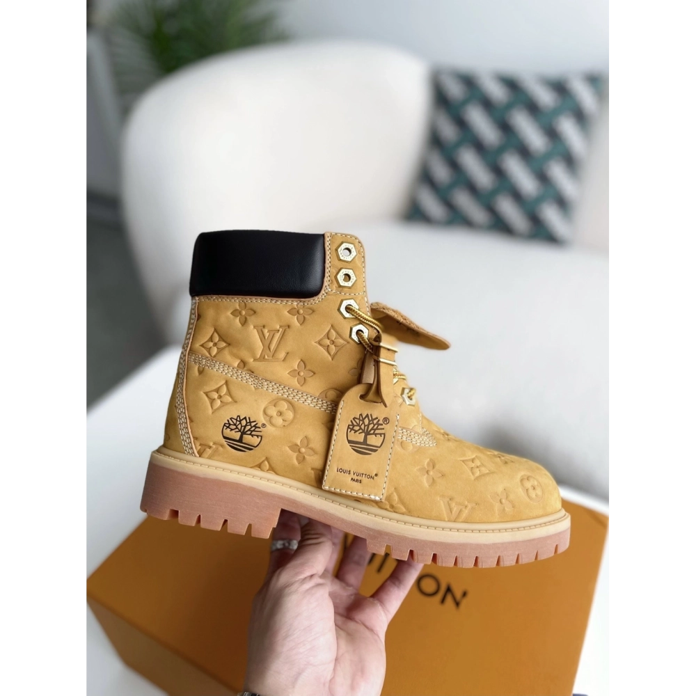 Louis Vuitton X Timberland Yellow Boots/martin Boots/boots,LOUIS VUITTON