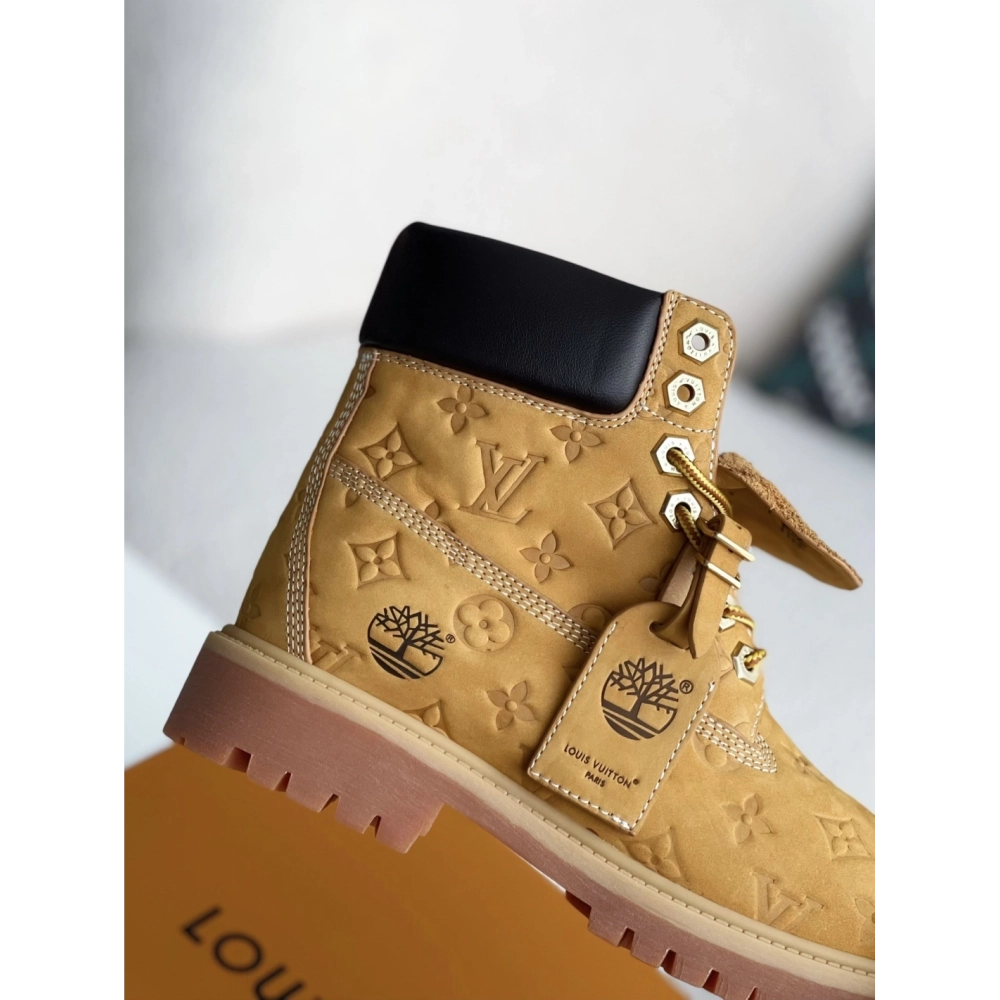 Louis Vuitton X Timberland Yellow Boots/martin Boots/boots,LOUIS VUITTON
