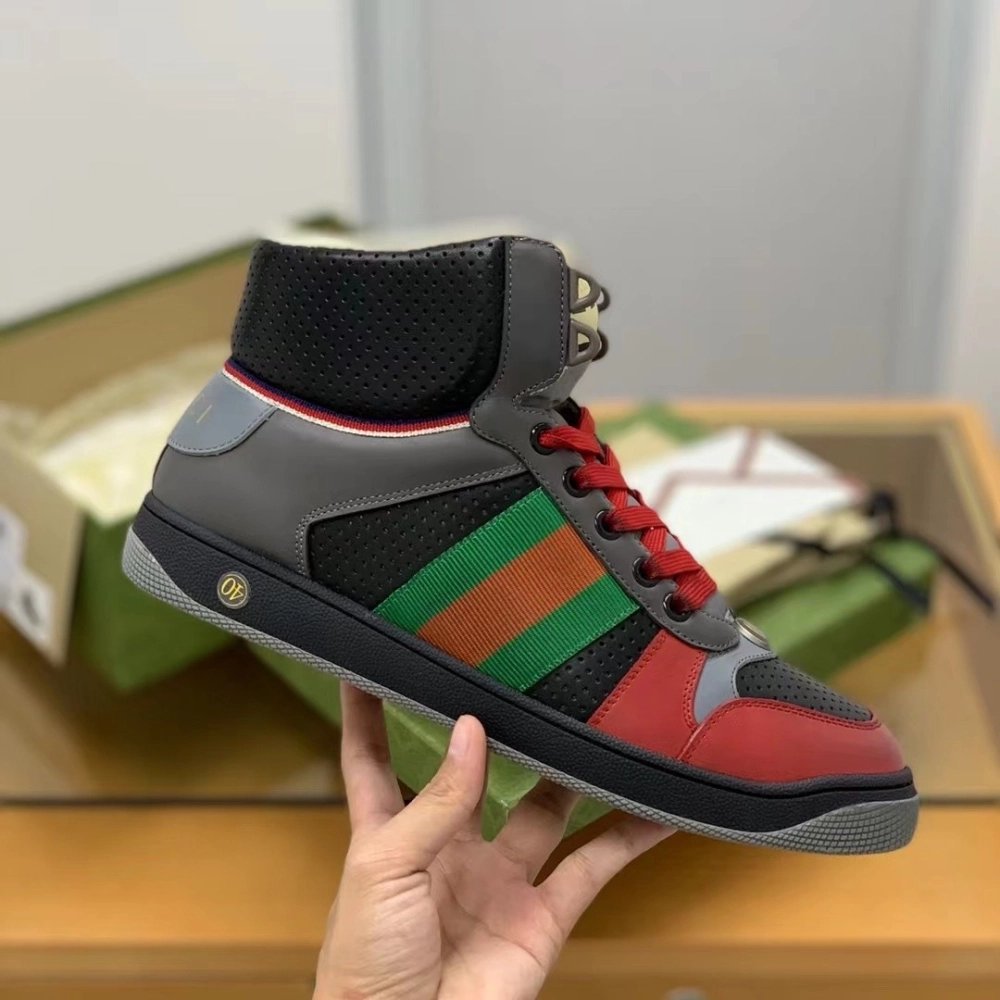 Gucci High-top Distressed sneakers,GUCCI SNEAKERS,High quality Free shipping