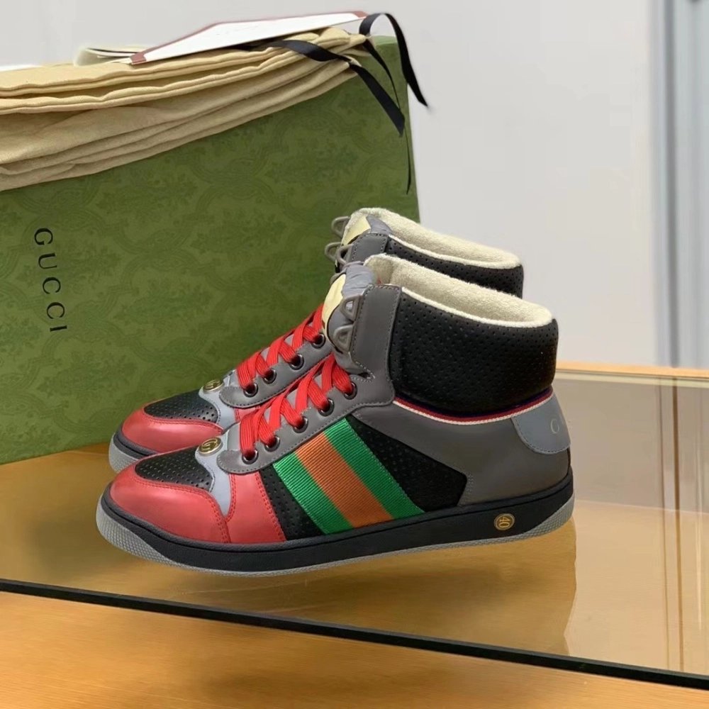 Gucci High-top Distressed sneakers,GUCCI SNEAKERS,High quality Free shipping