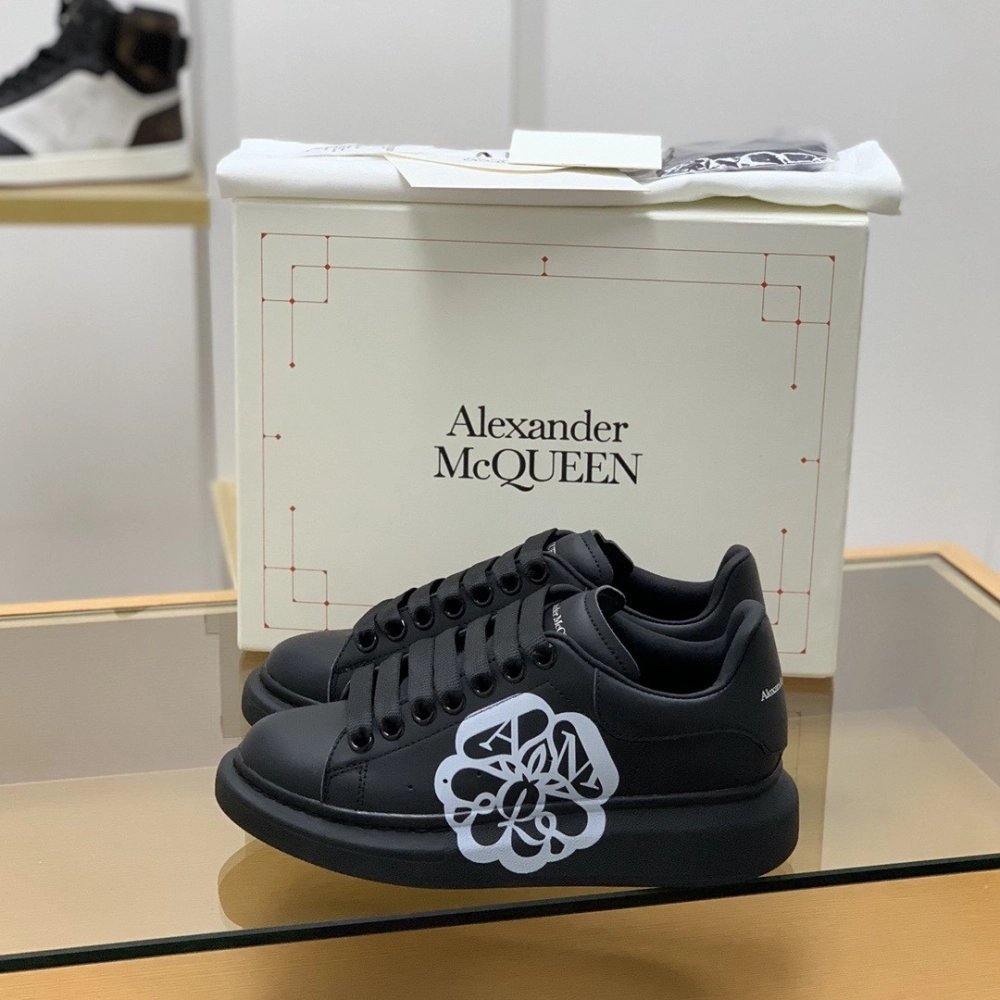 Alexander McQueen MQ 3D black bloom Sneakers,Alexander McQueen,High quality Free shipping