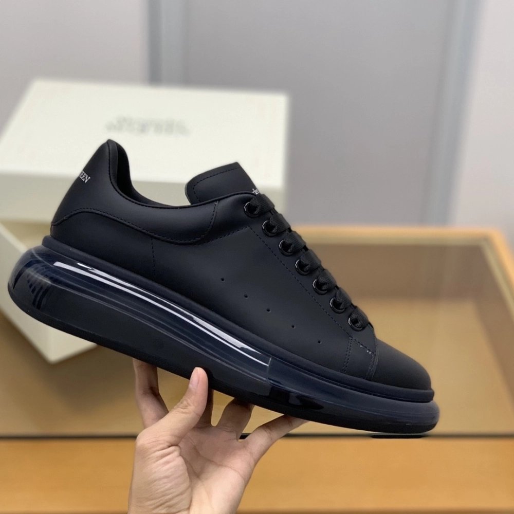 Alexander McQueen MQ all black Air cushion bottom Sneakers,Alexander McQueen,High quality Free shipping