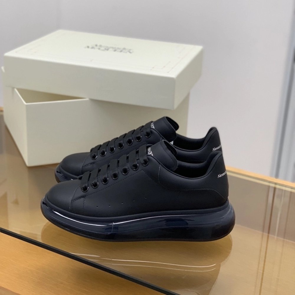Alexander McQueen MQ all black Air cushion bottom Sneakers,Alexander McQueen,High quality Free shipping