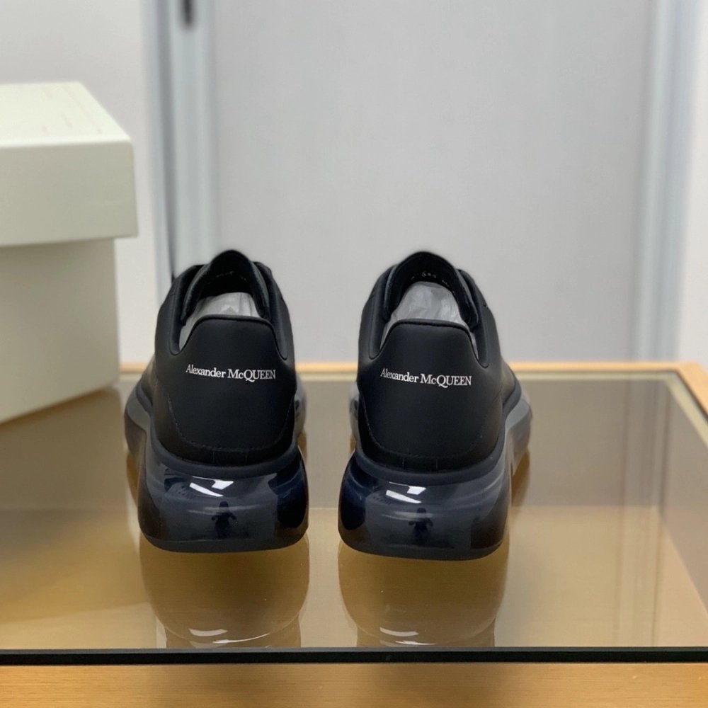 Alexander McQueen MQ all black Air cushion bottom Sneakers,Alexander McQueen,High quality Free shipping