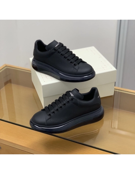 Alexander McQueen MQ all black Air cushion bottom Sneakers,Alexander McQueen,High quality Free shipping