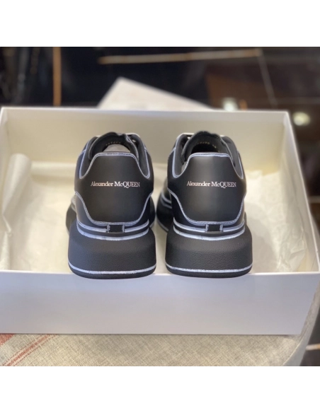 Alexander McQueen MQ All black hand-painted Sneakers,Alexander McQueen,High quality Free shipping