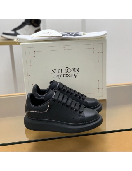 Alexander McQueen MQ All black zip Sneakers,Alexander McQueen,High quality Free shipping