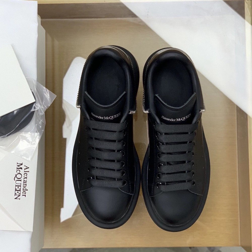 Alexander McQueen MQ All black zip Sneakers,Alexander McQueen,High quality Free shipping
