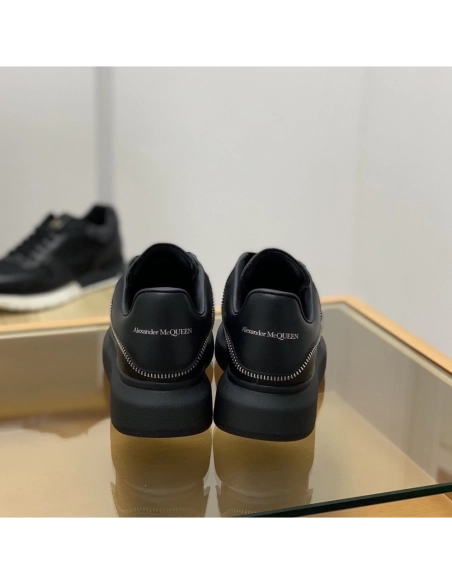 Alexander McQueen MQ All black zip Sneakers,Alexander McQueen,High quality Free shipping