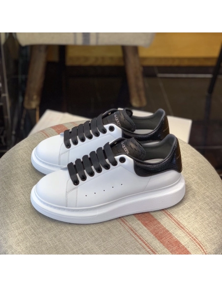 Alexander McQueen MQ Black snake-grain patternTail Sneakers,Alexander McQueen,High quality Free shipping