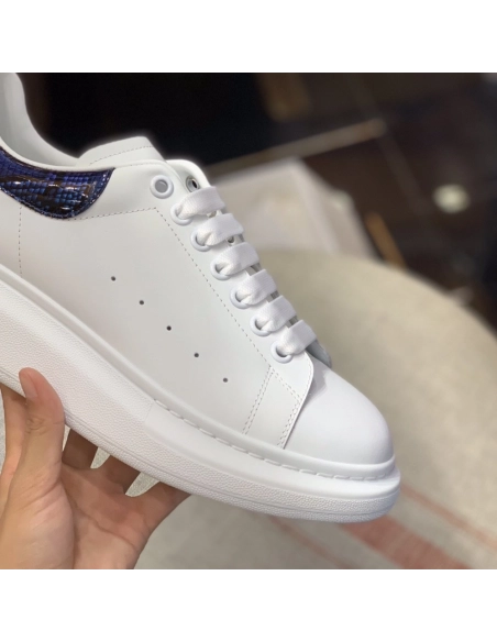 Alexander McQueen MQ Blue paint snake-grain pattern tail Sneakers,Alexander McQueen,High quality Free shipping