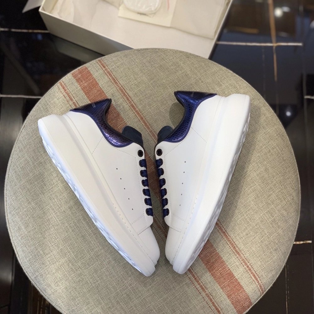 Alexander McQueen MQ Blue snake-grain pattern tail Sneakers,Alexander McQueen,High quality Free shipping