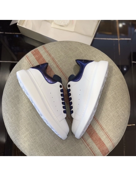 Alexander McQueen MQ Blue snake-grain pattern tail Sneakers,Alexander McQueen,High quality Free shipping