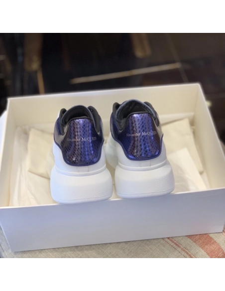 Alexander McQueen MQ Blue snake-grain pattern tail Sneakers,Alexander McQueen,High quality Free shipping