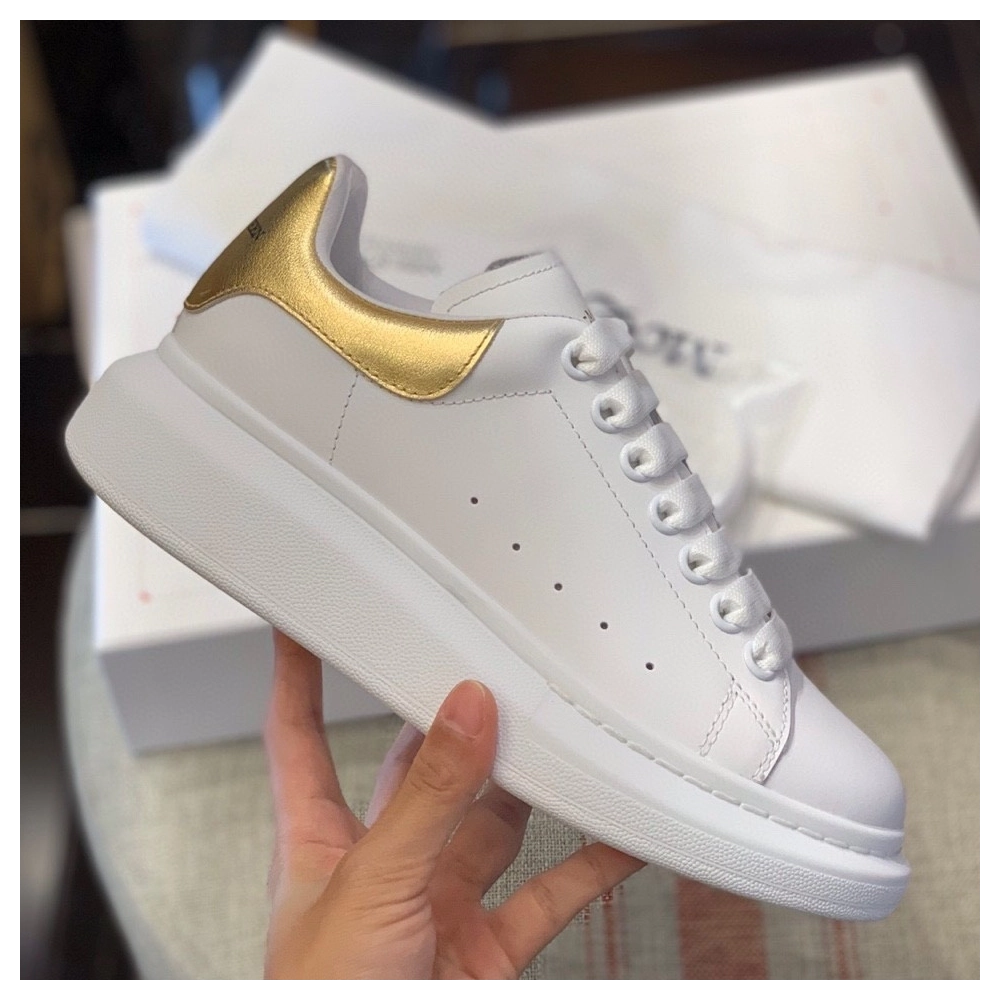 Alexander McQueen MQ Gold cowhide tail Sneakers,Alexander McQueen,High quality Free shipping