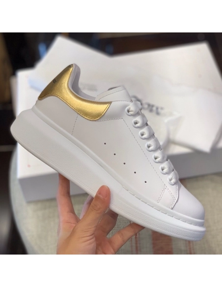 Alexander McQueen MQ Gold cowhide tail Sneakers,Alexander McQueen,High quality Free shipping