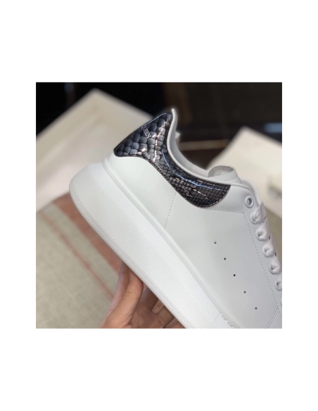 Alexander McQueen MQ Grey paint snake-grain pattern tail Sneakers,Alexander McQueen,High quality Free shipping