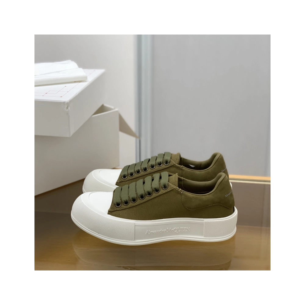 Alexander McQueen MQ olive green velvet tail Sneakers,Alexander McQueen,High quality Free shipping