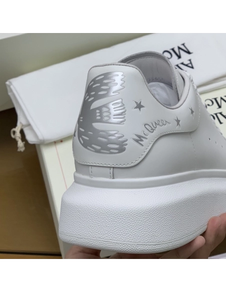 Alexander McQueen MQ Silver Flying Swallow tail Sneakers,Alexander McQueen,High quality Free shipping