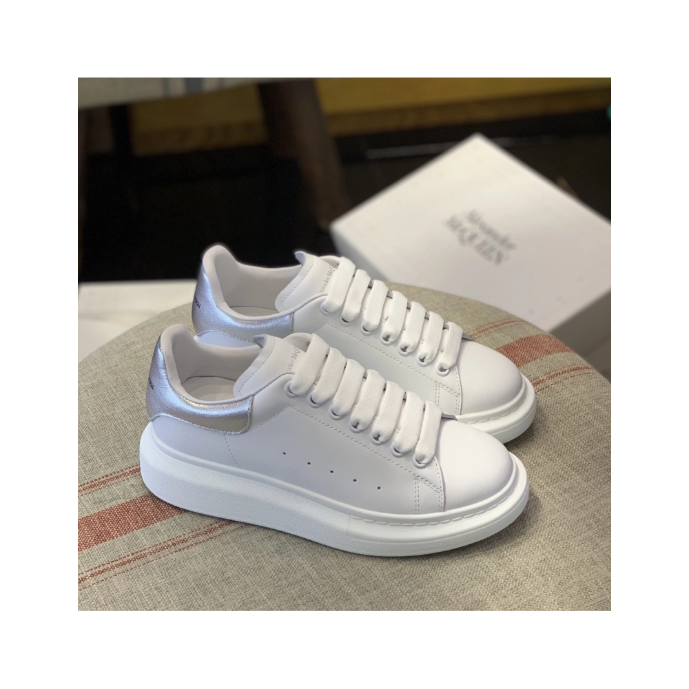 Alexander McQueen MQ silvery cowhide tail Sneakers,Alexander McQueen,High quality Free shipping