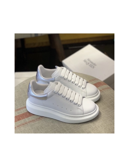 Alexander McQueen MQ silvery cowhide tail Sneakers,Alexander McQueen,High quality Free shipping