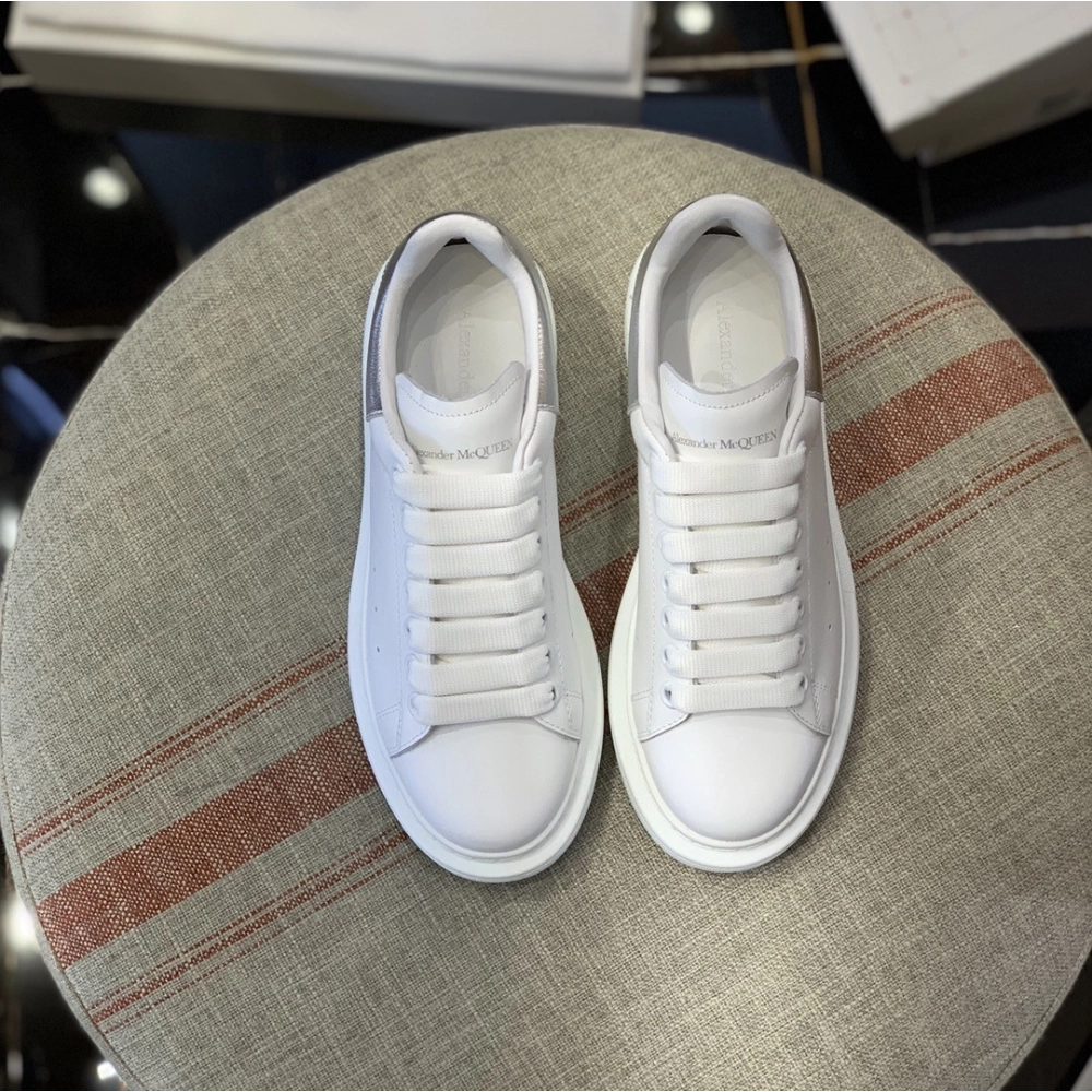 Alexander McQueen MQ silvery cowhide tail Sneakers,Alexander McQueen,High quality Free shipping