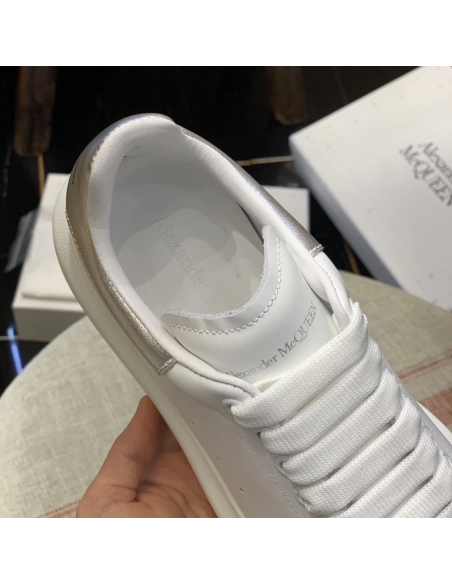 Alexander McQueen MQ silvery cowhide tail Sneakers,Alexander McQueen,High quality Free shipping