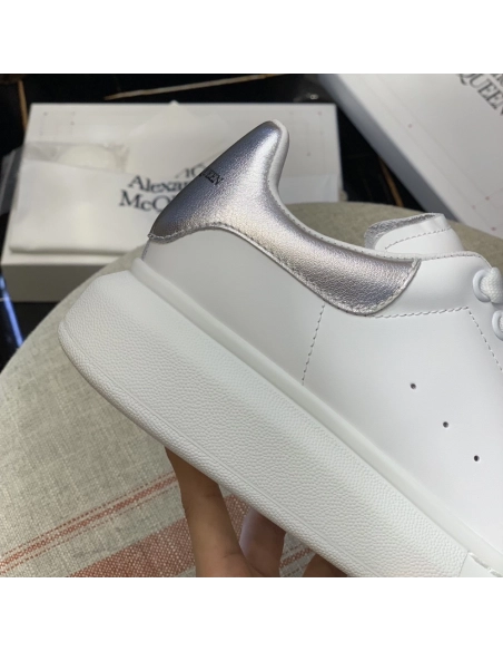 Alexander McQueen MQ silvery cowhide tail Sneakers,Alexander McQueen,High quality Free shipping