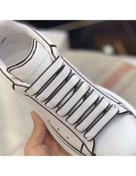 Alexander McQueen MQ White hand-painted Sneakers,Alexander McQueen,High quality Free shipping