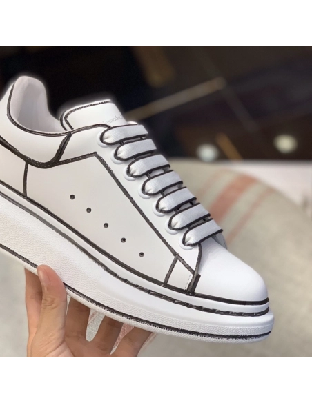 Alexander McQueen MQ White hand-painted Sneakers,Alexander McQueen,High quality Free shipping