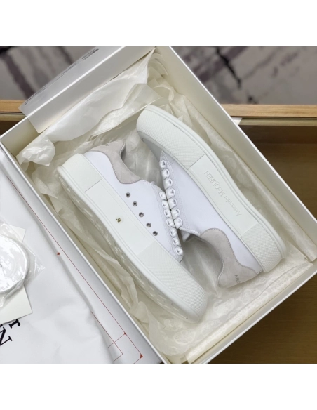 Alexander McQueen MQ White velvet tail Sneakers,Alexander McQueen,High quality Free shipping