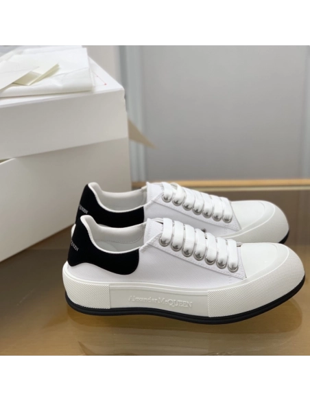 Alexander McQueen MQ White/Black velvet tail Sneakers,Alexander McQueen,High quality Free shipping