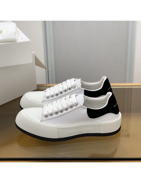 Alexander McQueen MQ White/Black velvet tail Sneakers,Alexander McQueen,High quality Free shipping