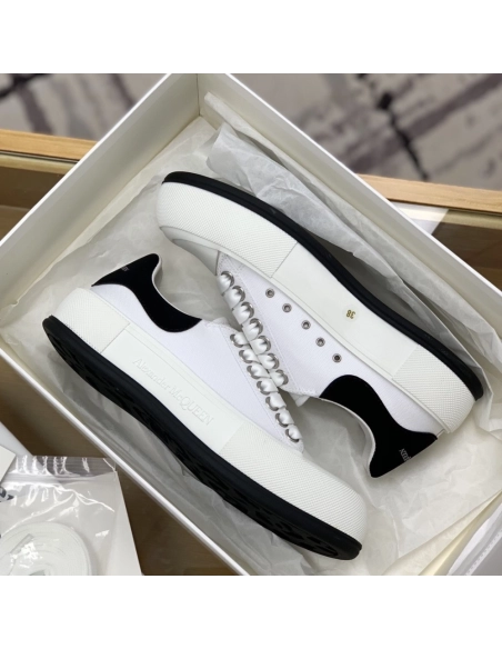 Alexander McQueen MQ White/Black velvet tail Sneakers,Alexander McQueen,High quality Free shipping
