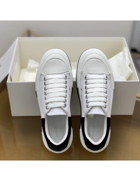 Alexander McQueen MQ White/Black velvet tail Sneakers,Alexander McQueen,High quality Free shipping