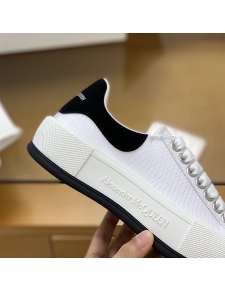 Alexander McQueen MQ White/Black velvet tail Sneakers,Alexander McQueen,High quality Free shipping