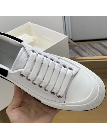 Alexander McQueen MQ White/Black velvet tail Sneakers,Alexander McQueen,High quality Free shipping