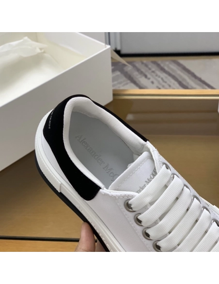 Alexander McQueen MQ White/Black velvet tail Sneakers,Alexander McQueen,High quality Free shipping