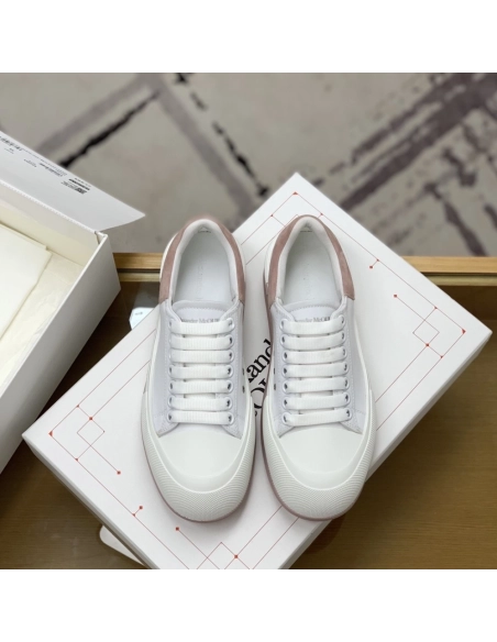 Alexander McQueen MQ White/Pink velvet tail Sneakers,Alexander McQueen,High quality Free shipping