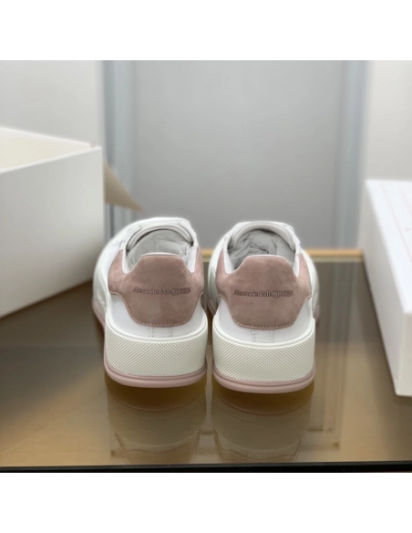 Alexander McQueen MQ White/Pink velvet tail Sneakers,Alexander McQueen,High quality Free shipping