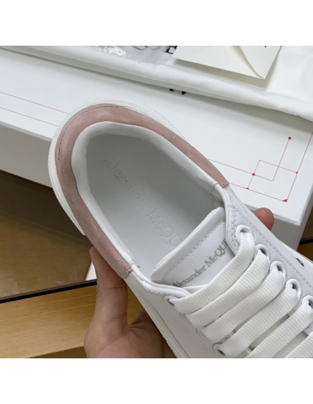 Alexander McQueen MQ White/Pink velvet tail Sneakers,Alexander McQueen,High quality Free shipping