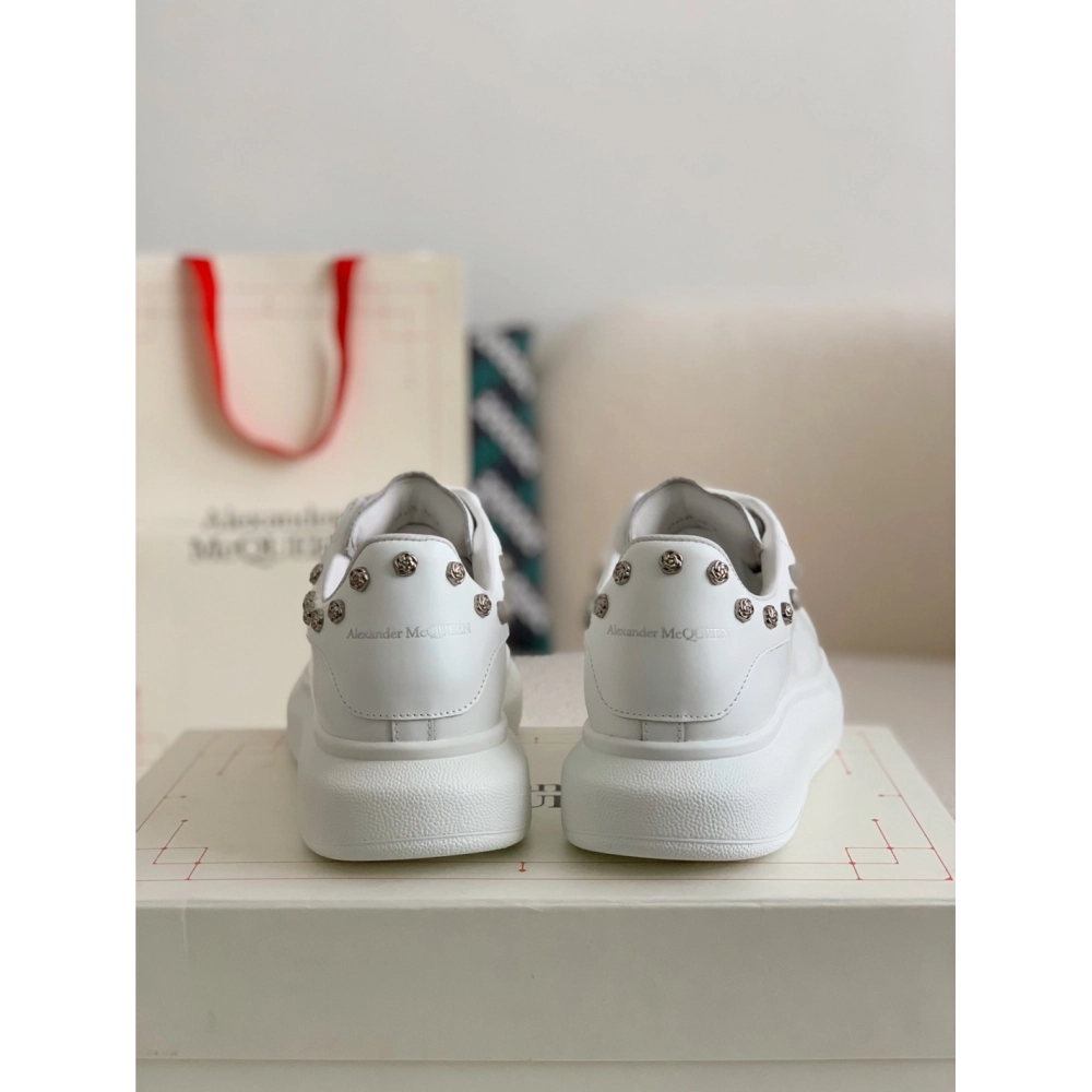 Alexander McQueen MQ White Rose nail tail Sneakers,Alexander McQueen,High quality Free shipping