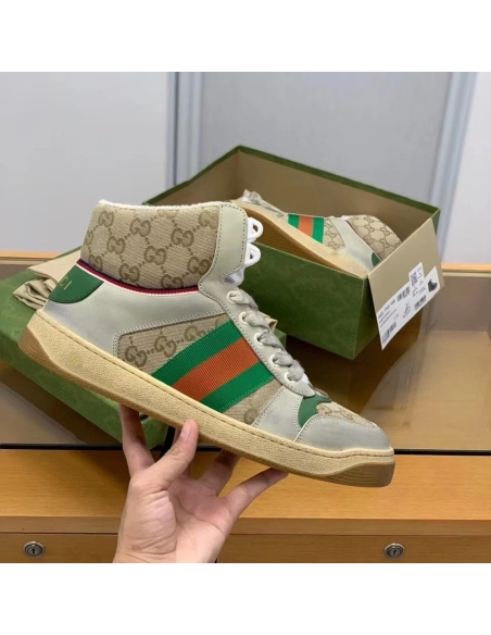 Gucci High-top Distressed sneakers,GUCCI SNEAKERS,High quality Free shipping