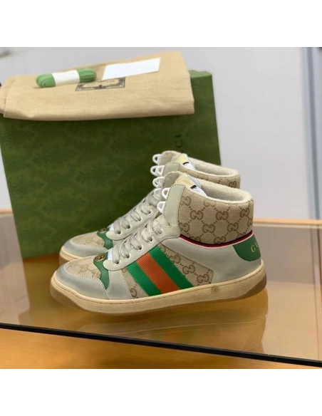 Gucci High-top Distressed sneakers,GUCCI SNEAKERS,High quality Free shipping
