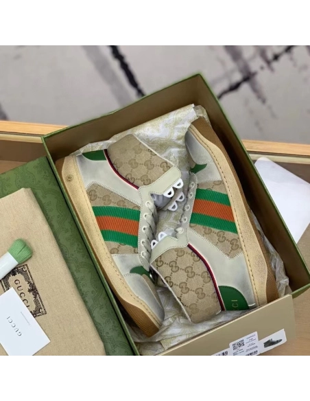Gucci High-top Distressed sneakers,GUCCI SNEAKERS,High quality Free shipping