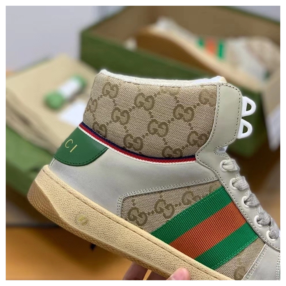 Gucci High-top Distressed sneakers,GUCCI SNEAKERS,High quality Free shipping